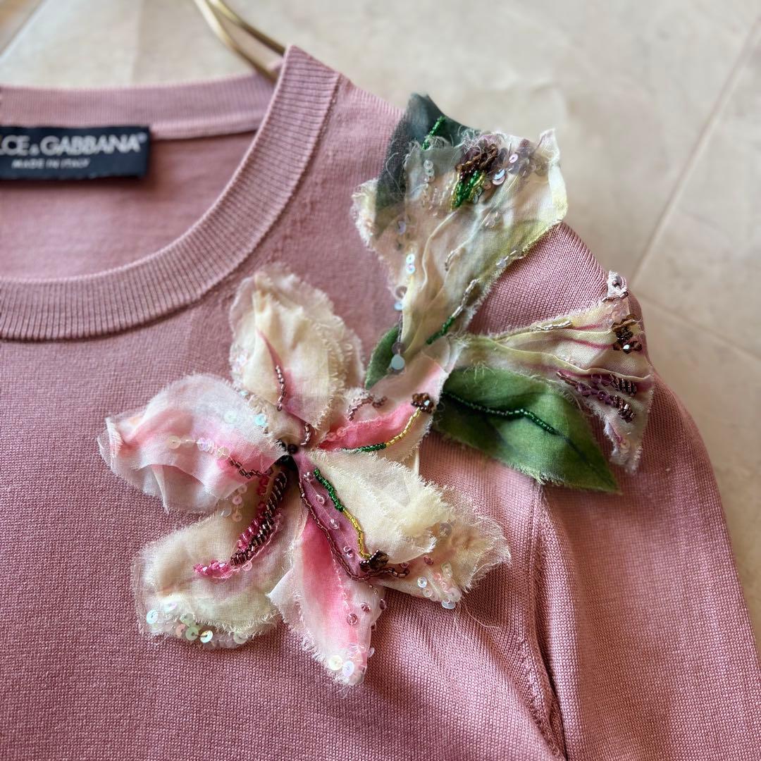 NO.5-144DOLCE&GABBANA イタリア製 花モチーフ　シルクニット