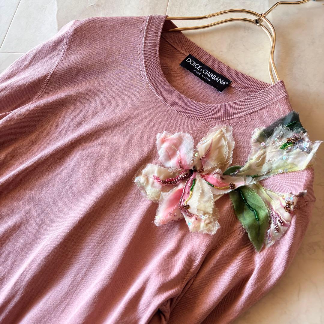 NO.5-144DOLCE&GABBANA イタリア製 花モチーフ　シルクニット