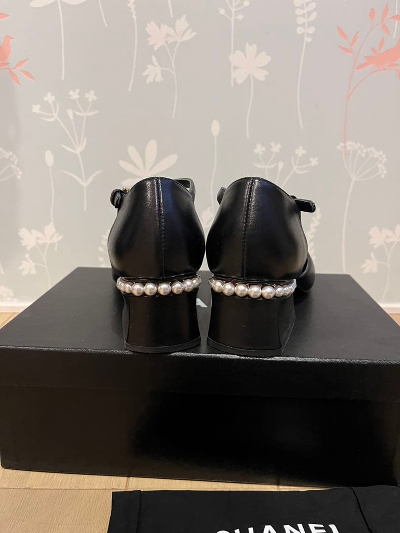 CHANEL 近年モデルパールココマーク　ストラップサンダル　パンプス　36