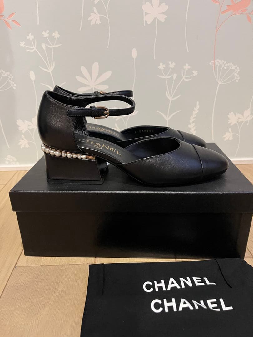 CHANEL 近年モデルパールココマーク　ストラップサンダル　パンプス　36