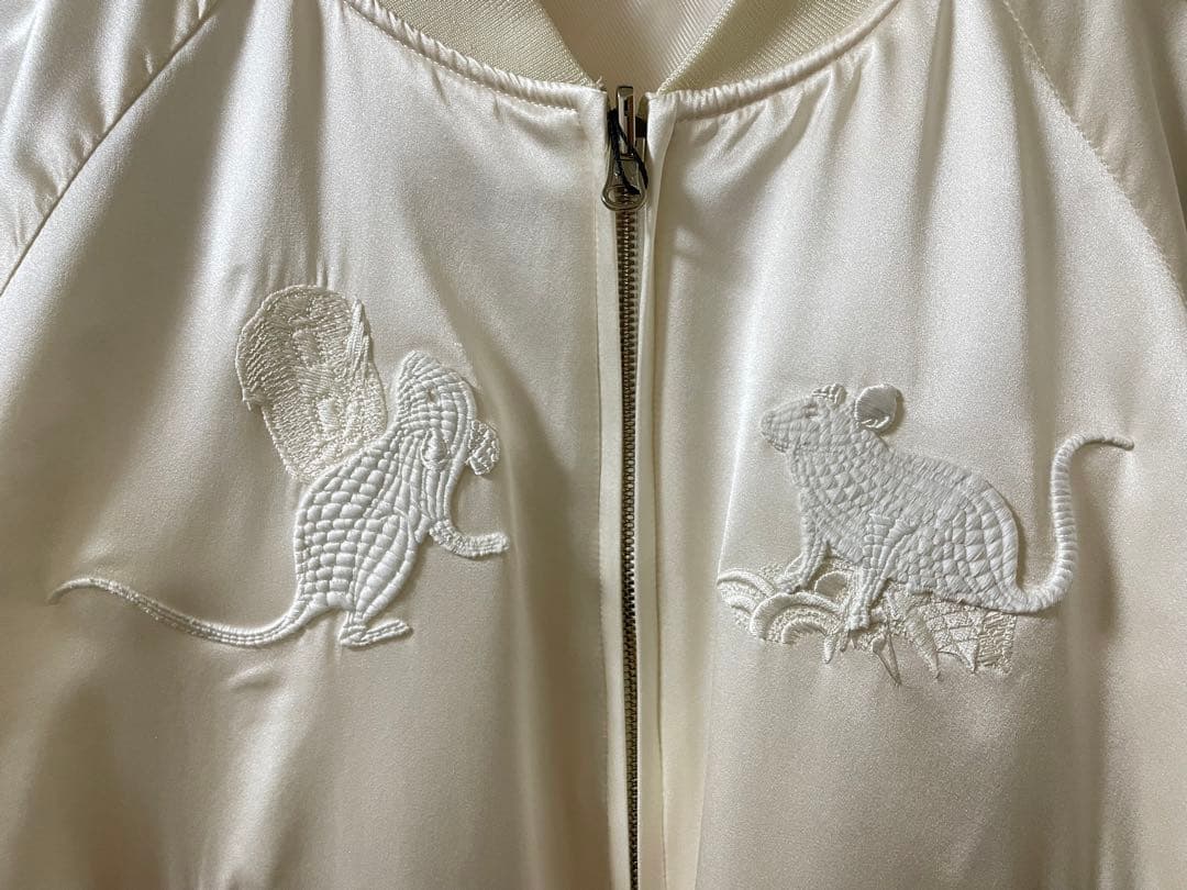 Noir Kei Ninomiya シルクサテンスカジャン ホワイト