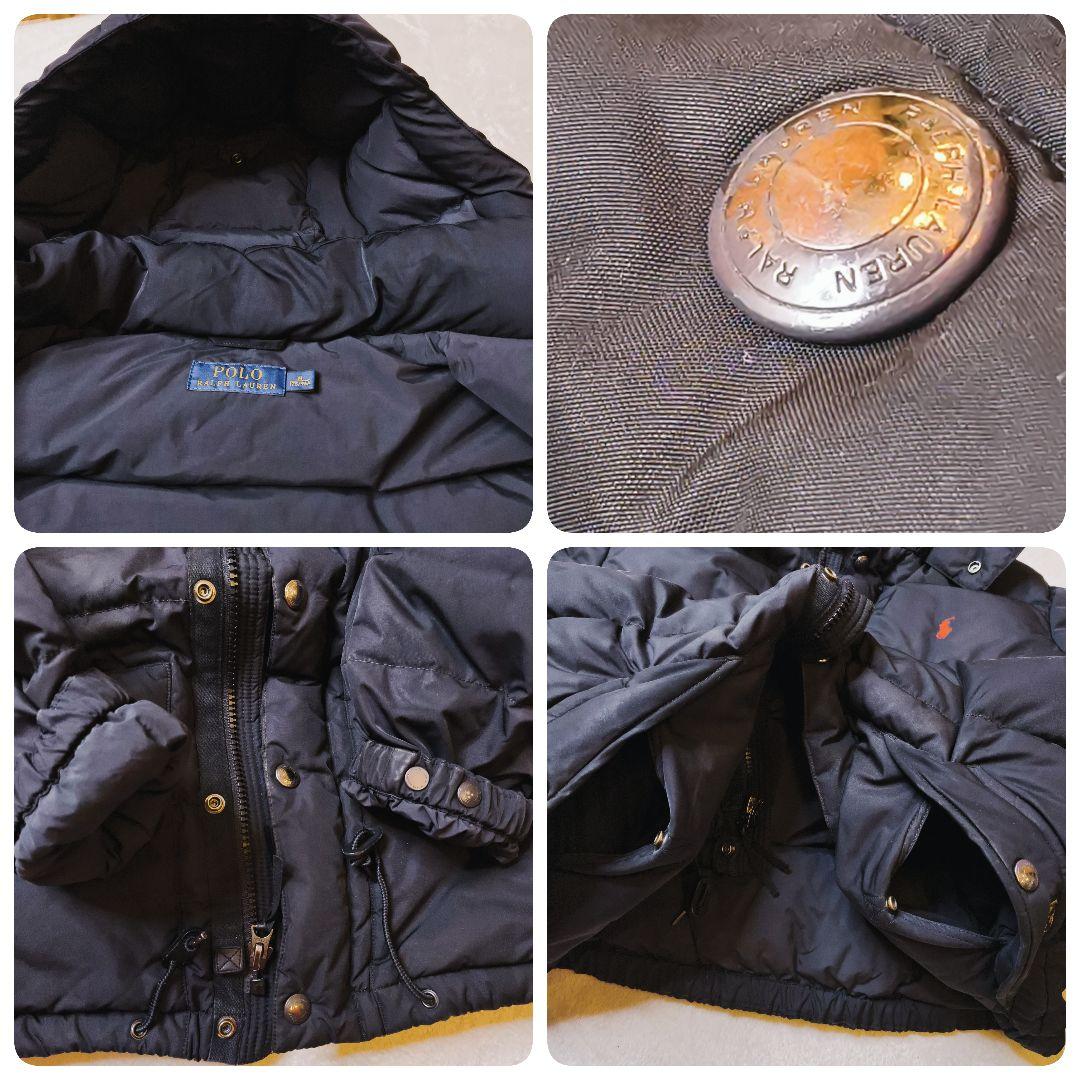 ポロラルフローレン ダウンジャケット 黒 M 刺繍ロゴ 肉厚