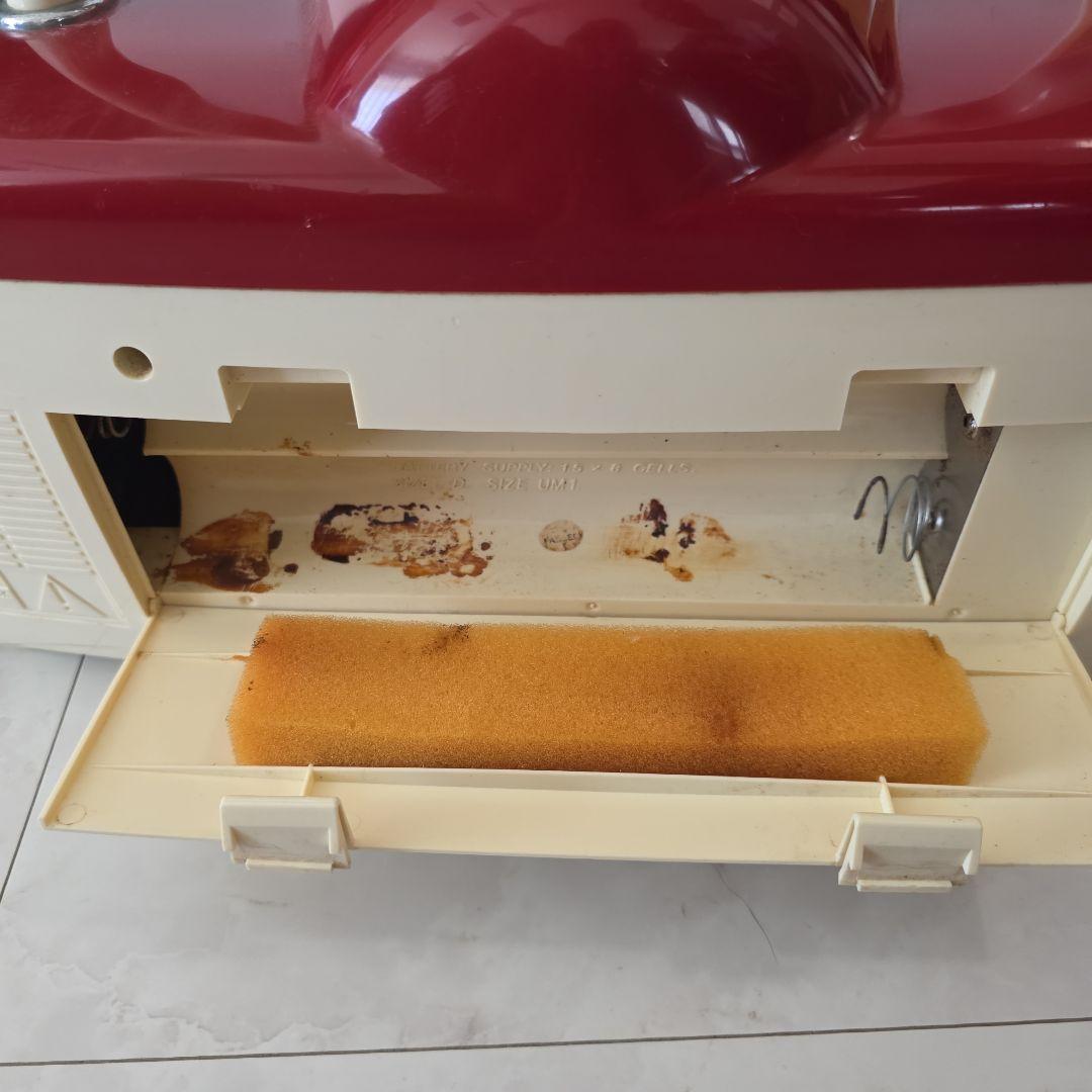 アンティーク1996年製☆レトロ ラジオカセットプレーヤー 赤クリーム