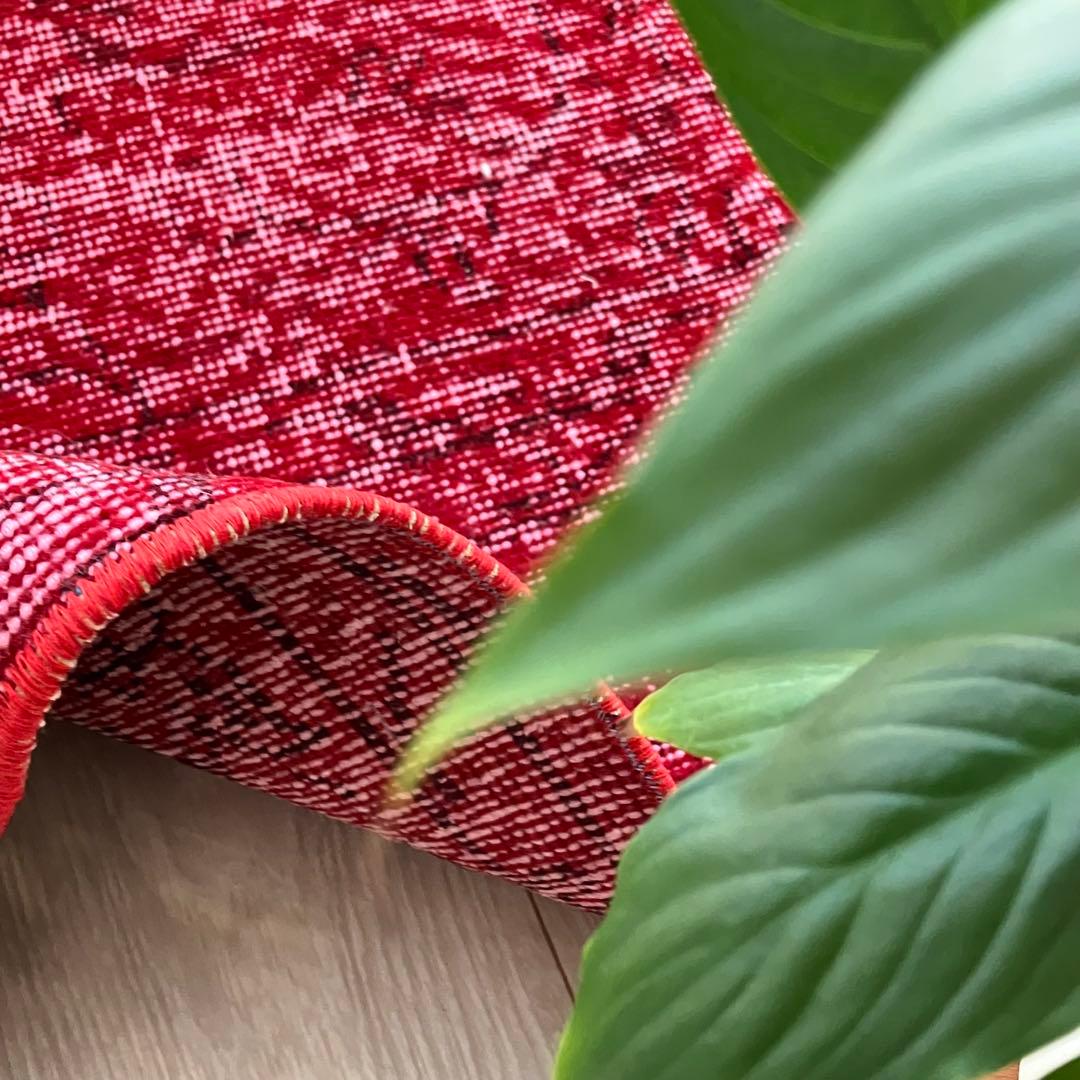 オーバーダイ✳︎50×210✳︎クリスマスレッド　ロング　トルコヴィンテージラグ