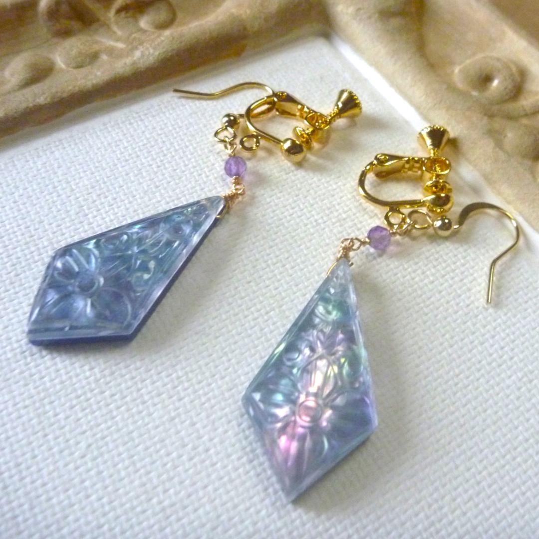 みほ様＊14kgfラピスラズリ×MOPクリスタルカイトカービングとアメジスト他１