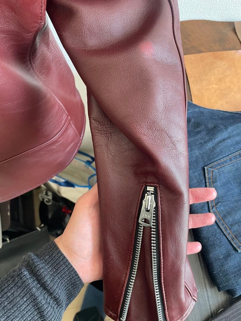 マ*ボ様 ジャックローズ　本革レザー ダブルライダースジャケット　羊革