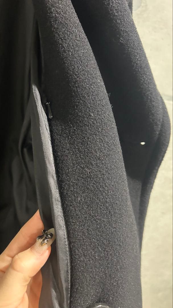 monkey time 黒 ダブルブレスト ロングコート