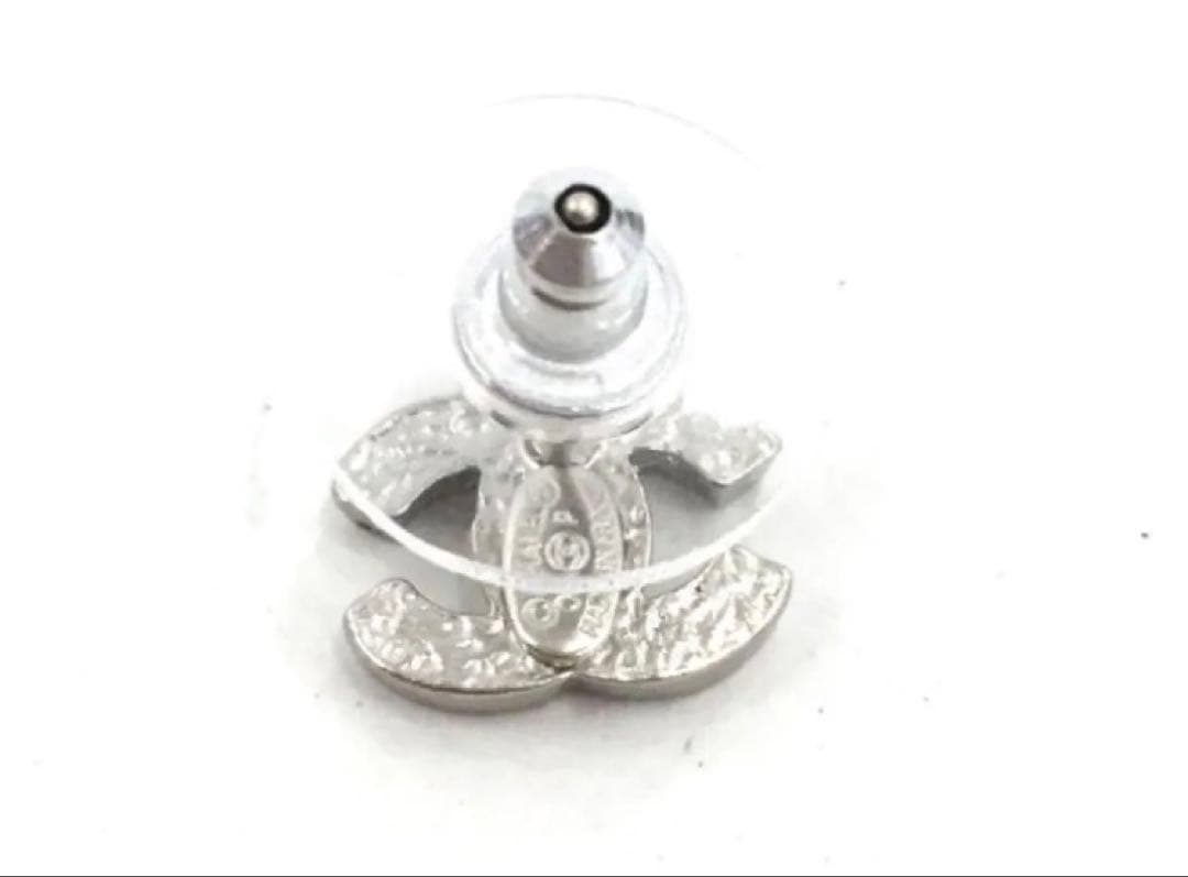 極美品 CHANEL シャネル ピアス 片方のみ 正規品 ブラック シルバー