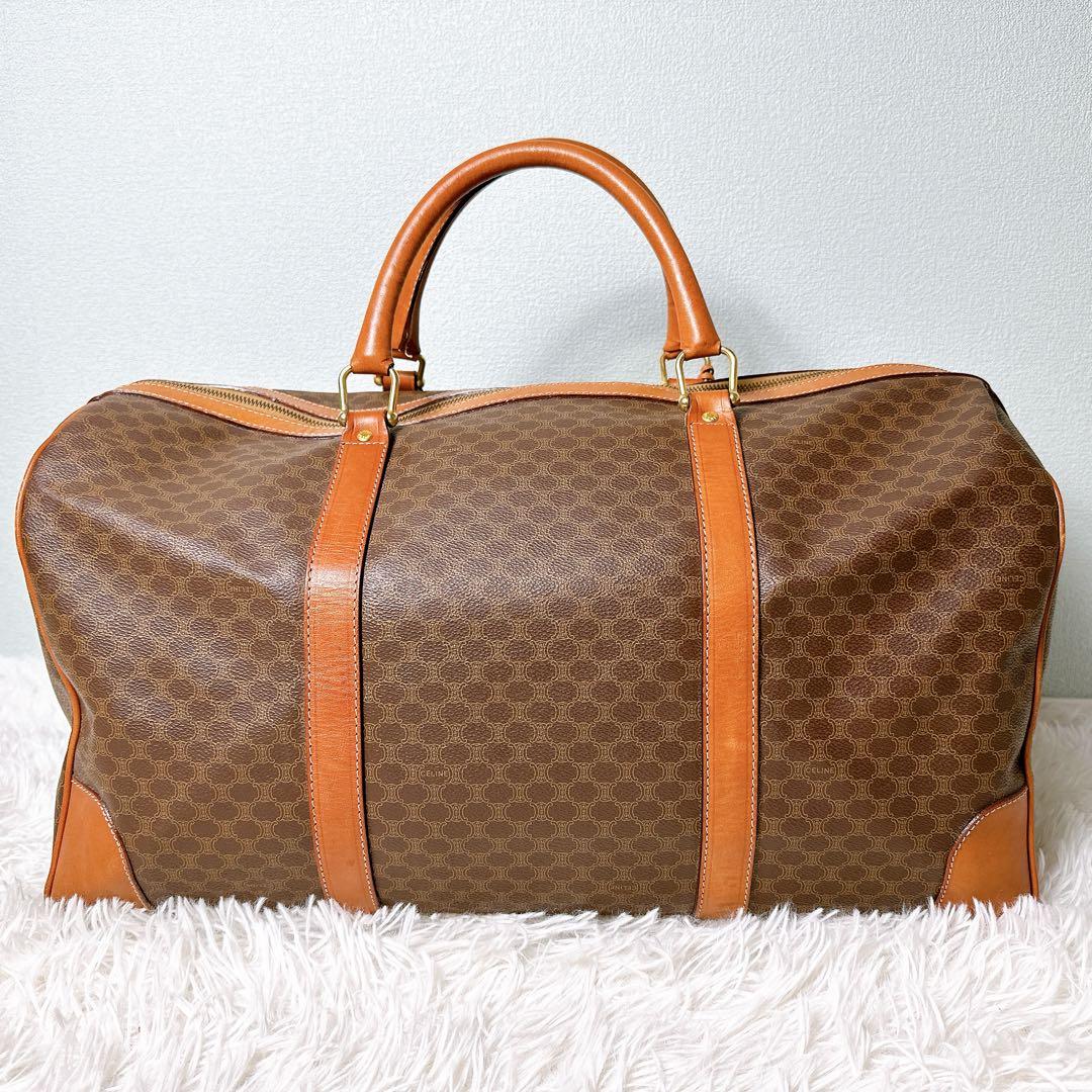 美品✨セリーヌ ボストンバック 大大容量 マカダム柄 トリオンフ 底鋲 鍵付