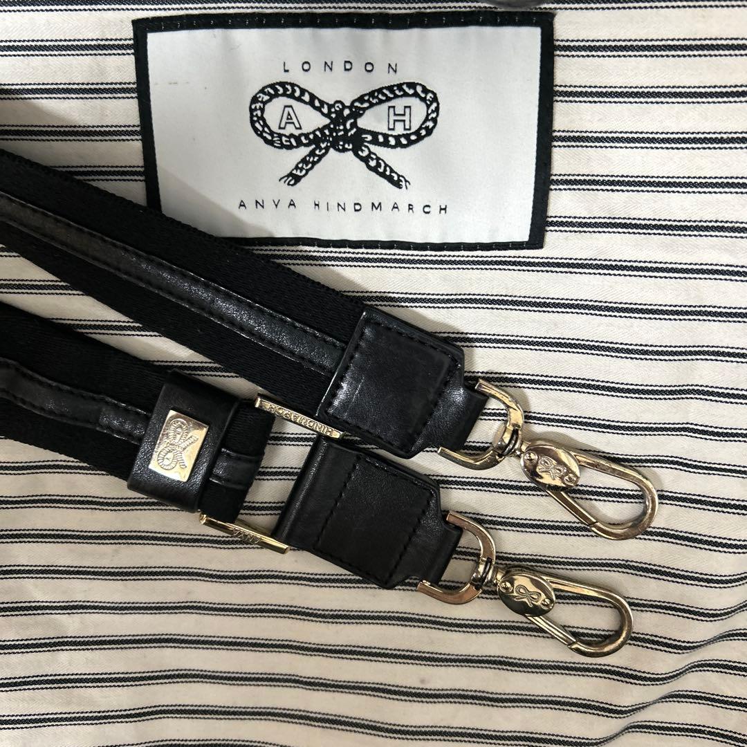 アニヤハインドマーチ　ショルダーバッグ　レザー　ブラック　フリンジトートバッグ