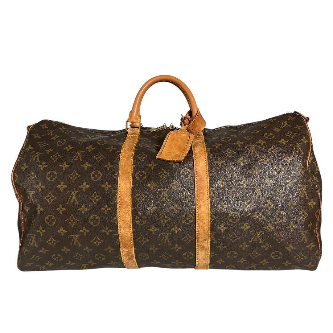 【鑑定済】キーポル55　ルイヴィトン　モノグラム　ボストンバッグ　ブラウン　旅行