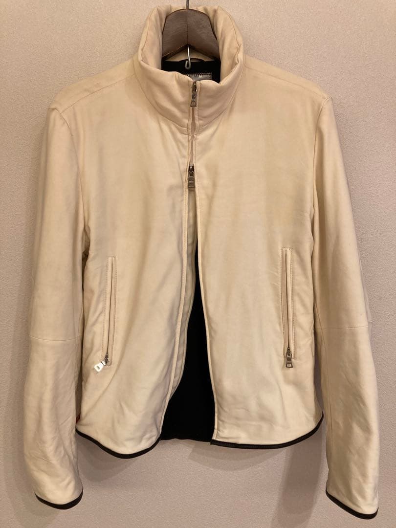 PRADA プラダ　ホワイトシングルライダースジャケット