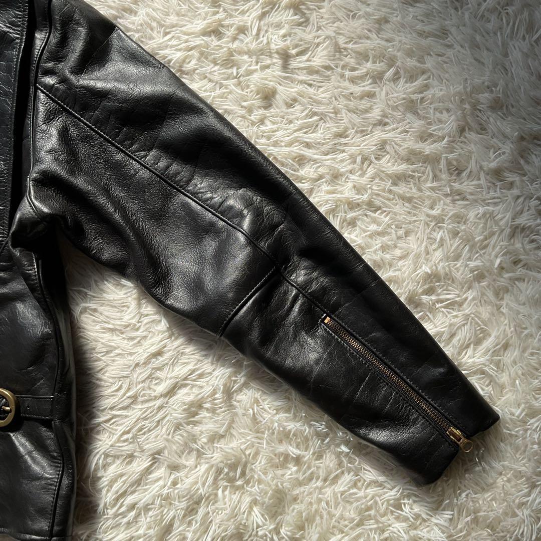 美品✨VANSON エンフィールド　レザージャケット　シングルライダース　46
