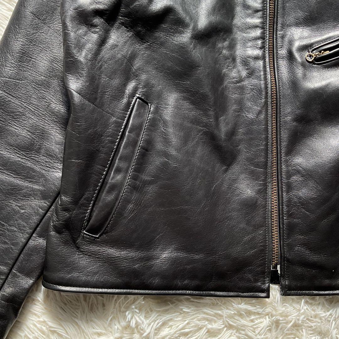 美品✨VANSON エンフィールド　レザージャケット　シングルライダース　46