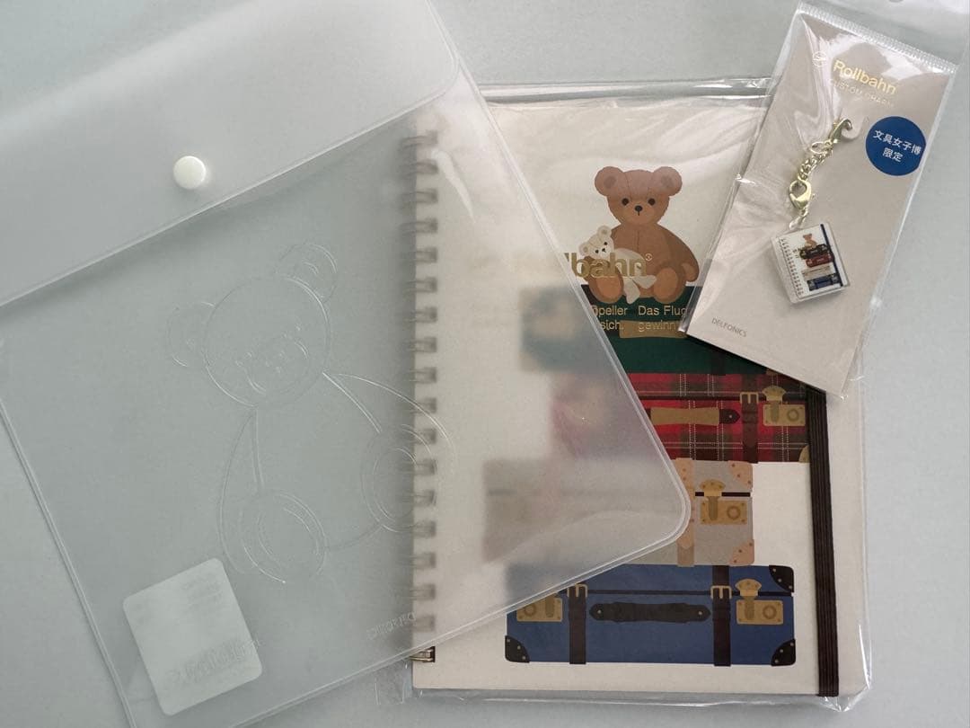 文具女子博限定ロルバーンカスタム　トランク　くま　ケース　チャーム３点セット