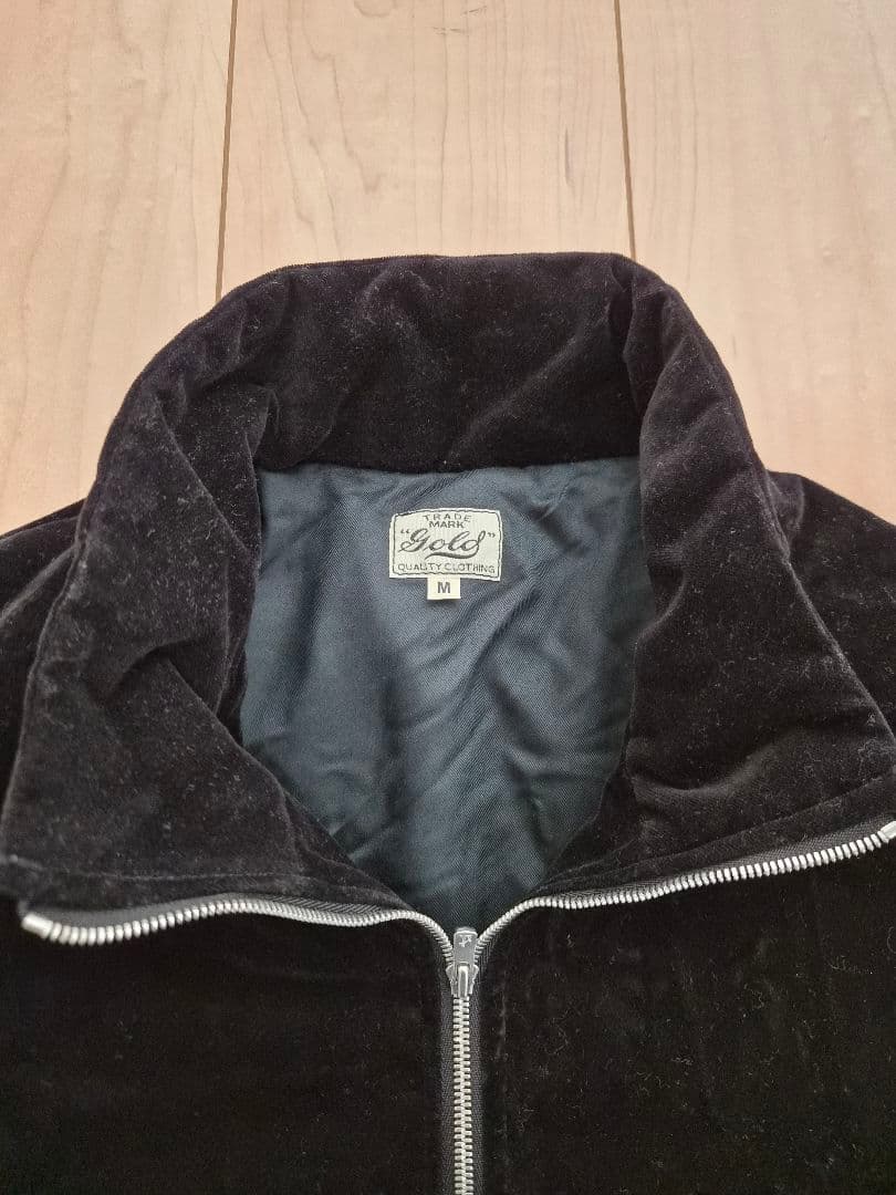 Gold ゴールド ベルベット刺繍トラックジャケット