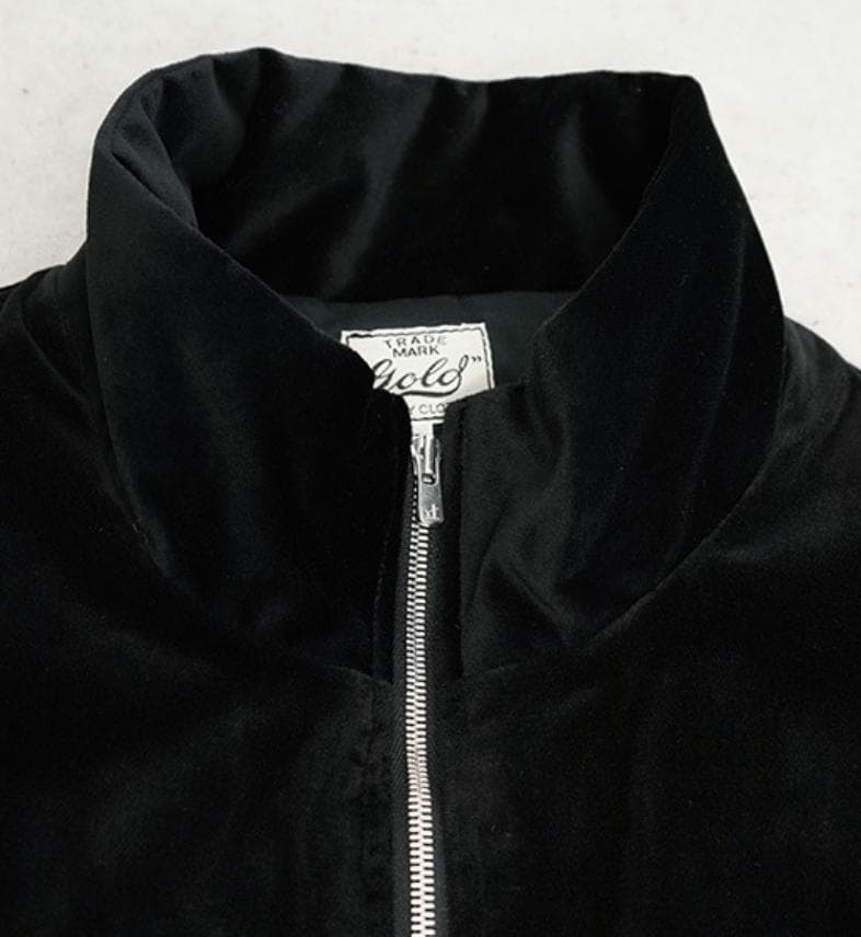 Gold ゴールド ベルベット刺繍トラックジャケット