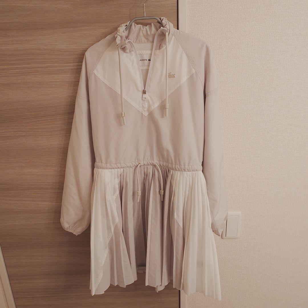 LACOSTE 白 ワンピース プリーツスカート36（ M相当） 売切予定