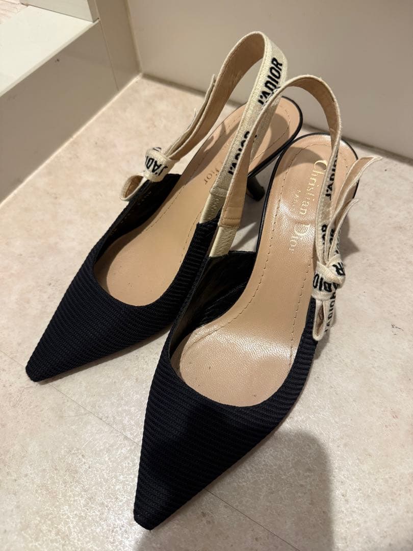 J'ADIOR ネイビー ポインテッドトゥ ハイヒール