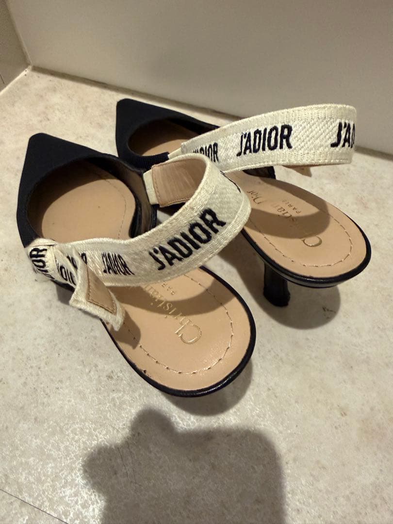 J'ADIOR ネイビー ポインテッドトゥ ハイヒール