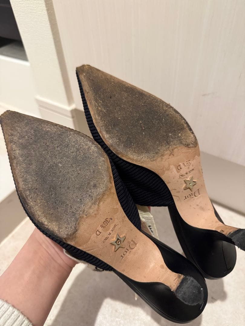 J'ADIOR ネイビー ポインテッドトゥ ハイヒール