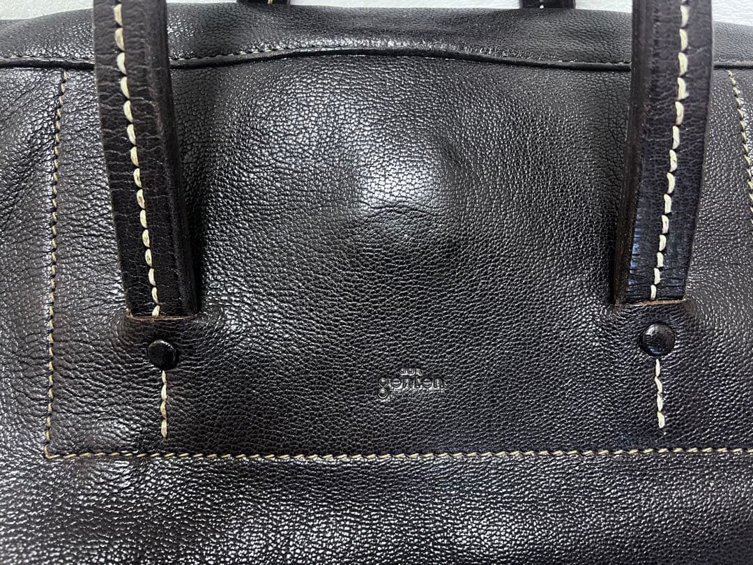 【美品】genten ゲンテン 本革トートバッグ ダークブラウン