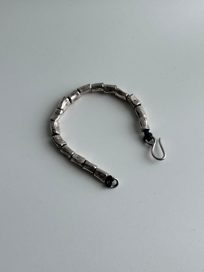 SILVER 925 テクスチャード ビーズ ブレスレット