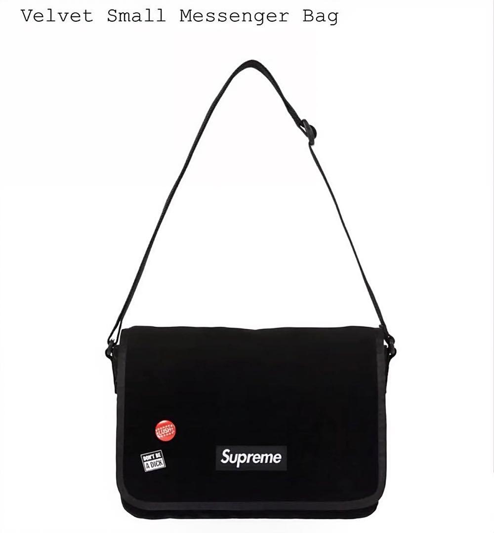 Supreme Velvet Small Messenger Bag 新品 黒