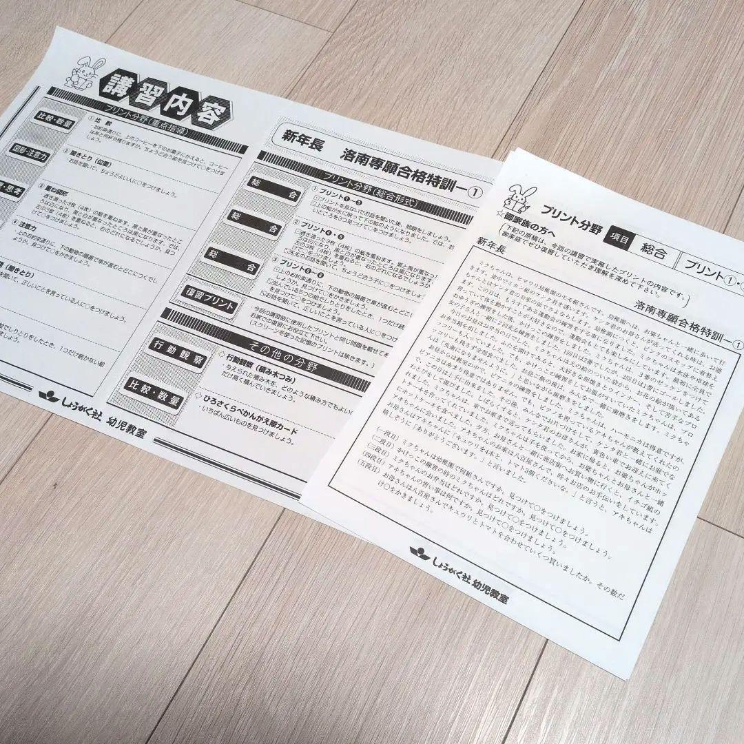 【洛南小・新年長】しょうがく社幼児教室 冬期講習 奨学社 プリント 小学校受験