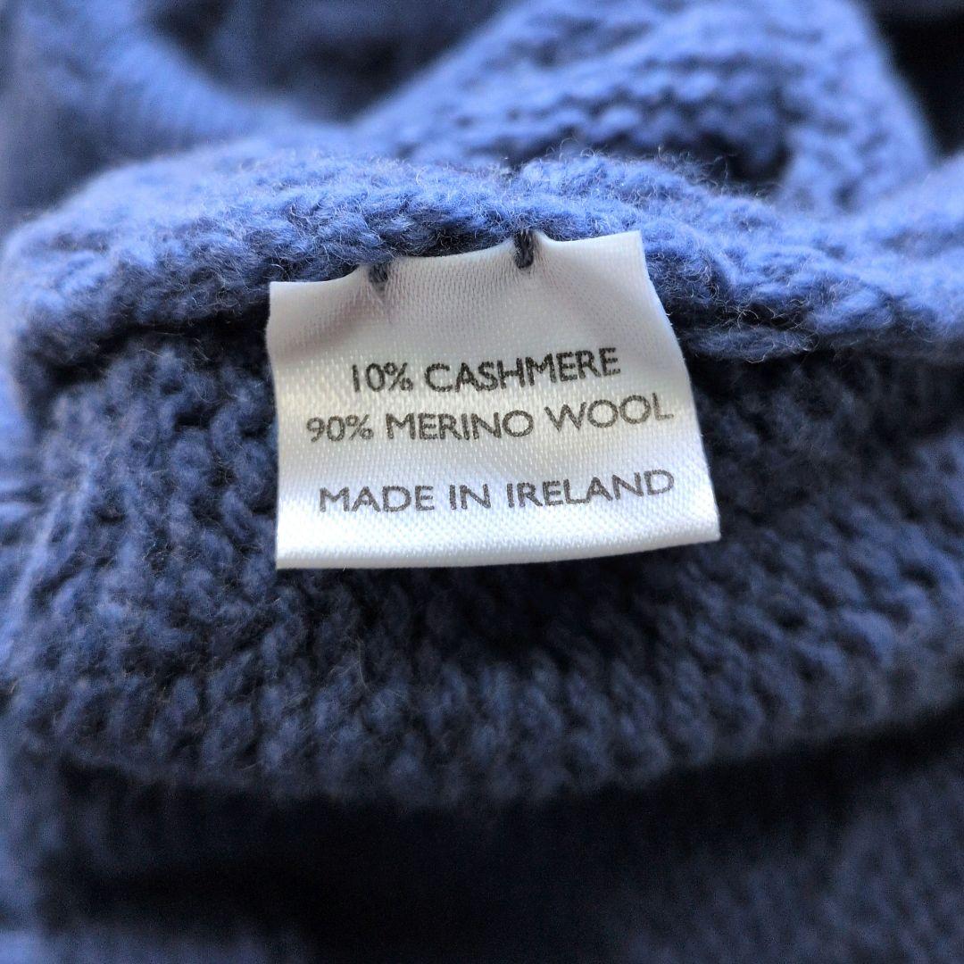 【極美品】アイルランド製 イニシュマン ケーブルニット タートルネック M