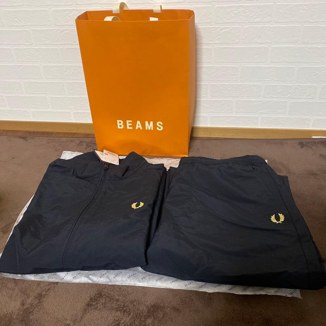 ビームス別注フレッドペリーシェルジャケットパンツ26SS ブラック セット xl