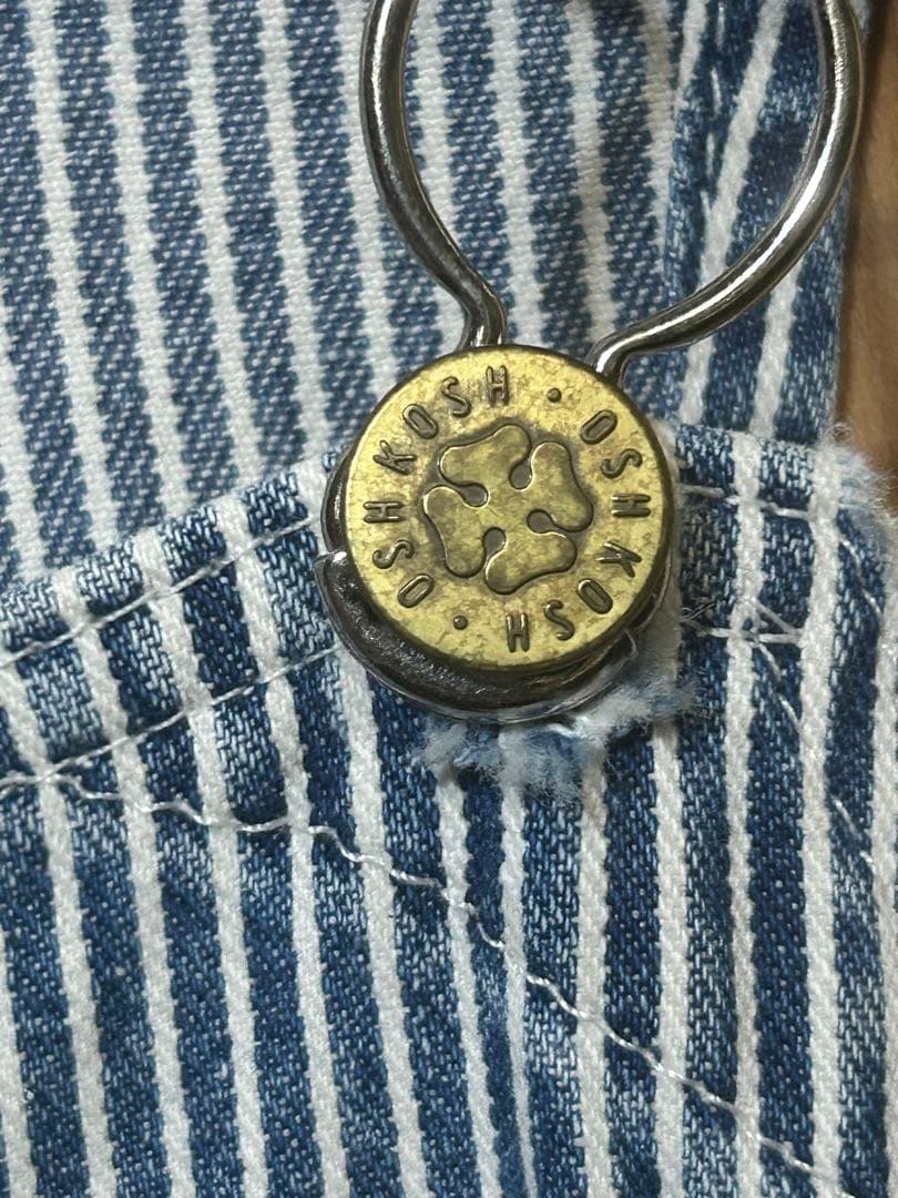 激レア70s OSHKOSH オシュコシュ ヒッコリーオーバーオール 38インチ