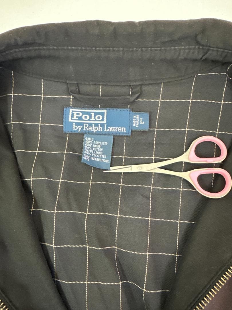 90s~00s ポロ ラルフローレン スウィングトップジャケット L ブラック