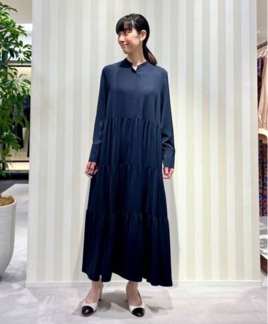 新品✨トゥモローランド ボールジィ パウダリーサテンティアードロングワンピース