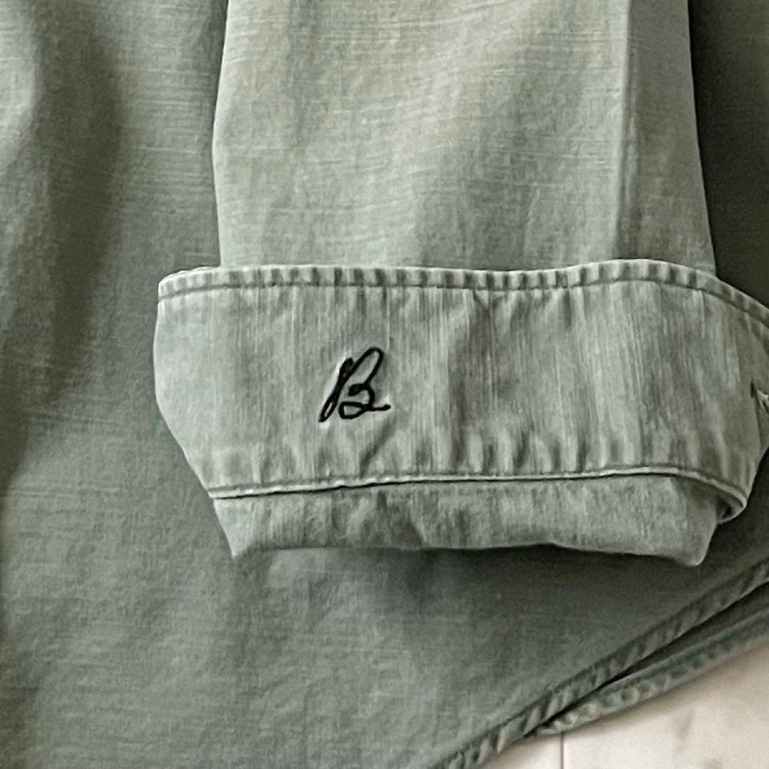 美品＊マディソンブルー ハンプトンシャツ サイズ01 カーキ 長袖 ロゴ刺繍