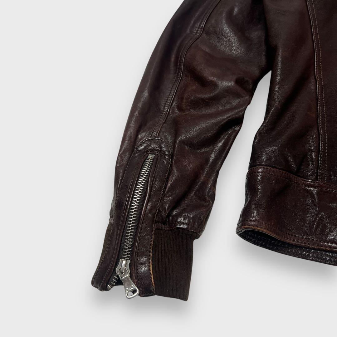 ジャケット・アウター DOLCE&GABBANA leather jacket brown D&G