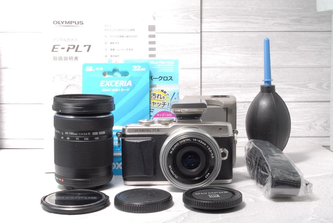 オリンパス PEN E-PL7 ダブルズームキット スマホ転送 ミラーレス