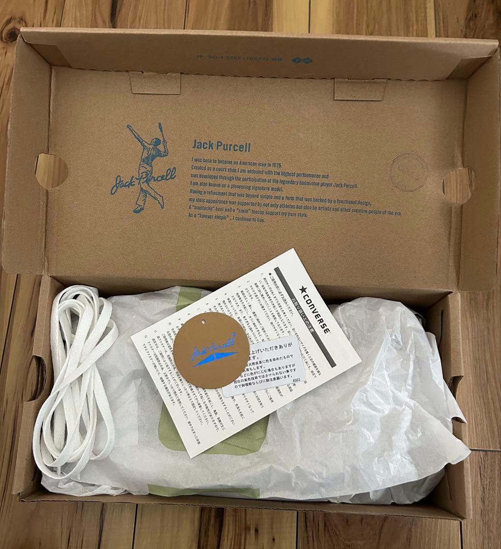 廃盤 コンバース ジャックパーセル レザー ブラック 26cm 箱付き 紐未使用