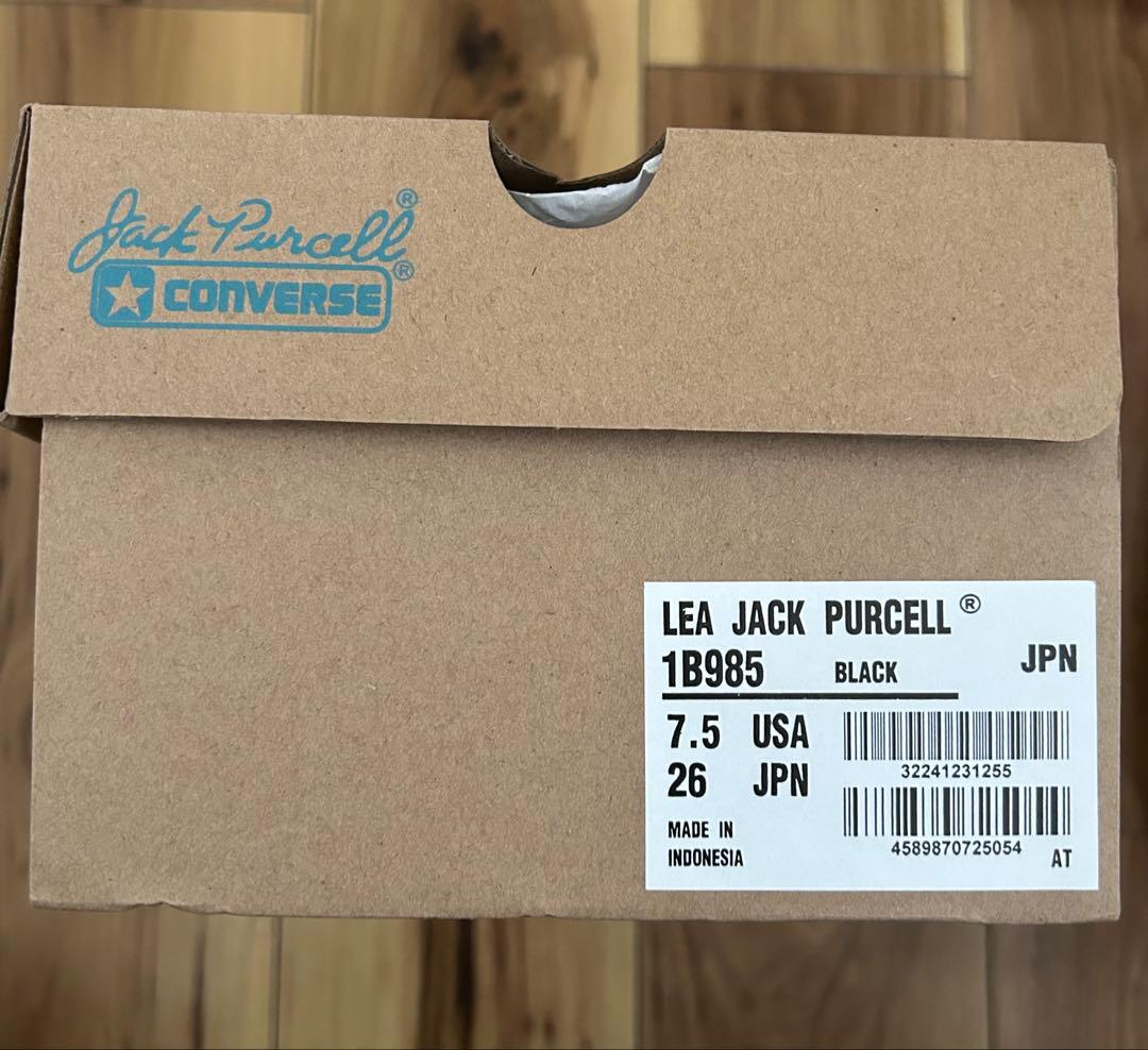 廃盤 コンバース ジャックパーセル レザー ブラック 26cm 箱付き 紐未使用