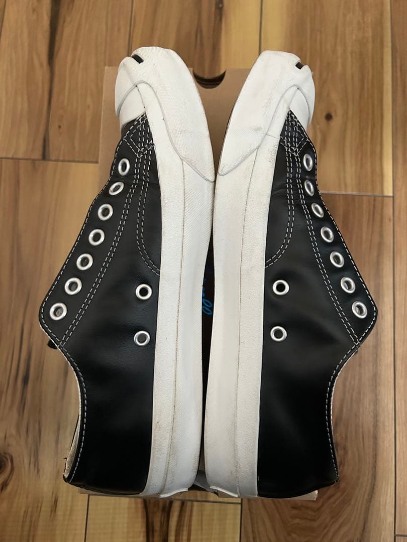 廃盤 コンバース ジャックパーセル レザー ブラック 26cm 箱付き 紐未使用