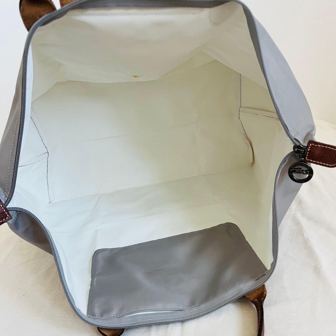 【美品】ロンシャン プリアージュ グレー ボストンバッグ 旅行 正規店カード