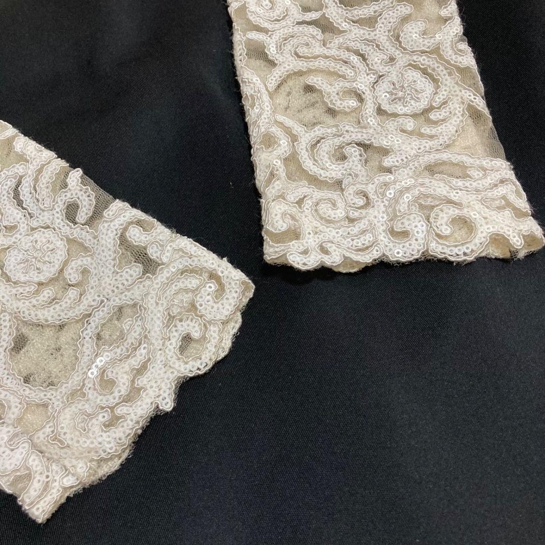 15677✨良品✨タダシショージ バイカラーワンピース 白×黒 スパンコール