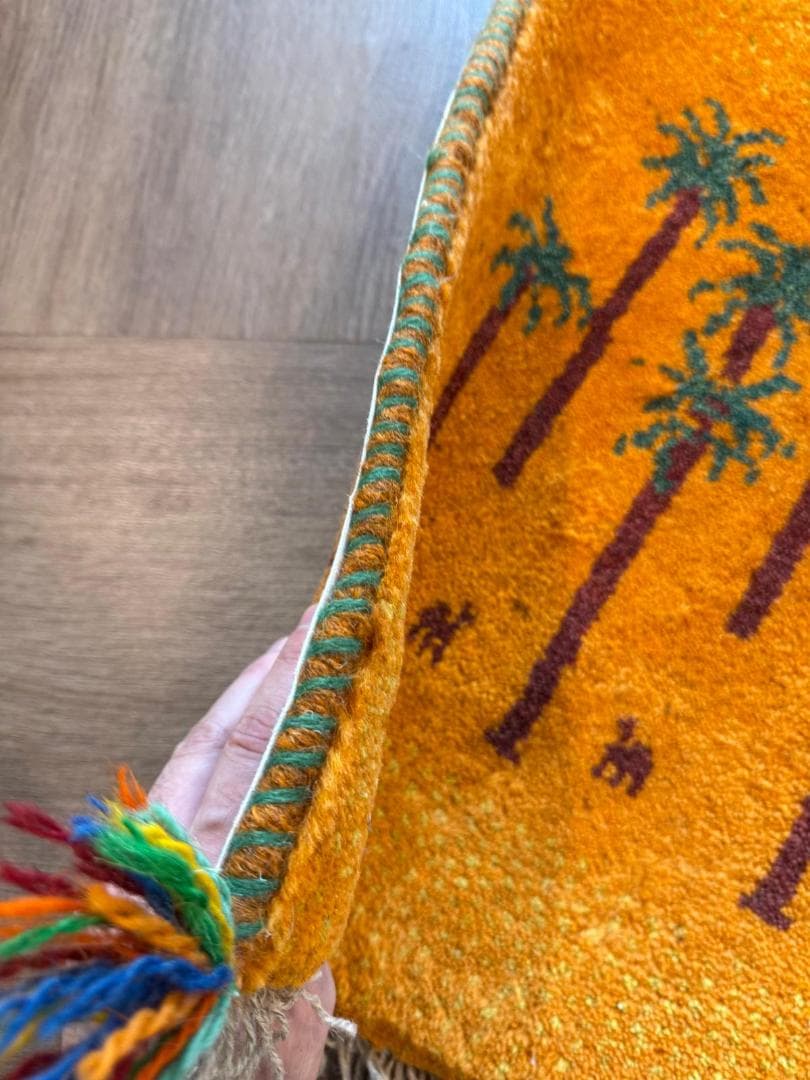 ギャッベ ペルシャ絨毯 42x57cm ギャベ 玄関マット 手織り ラグ 絨毯