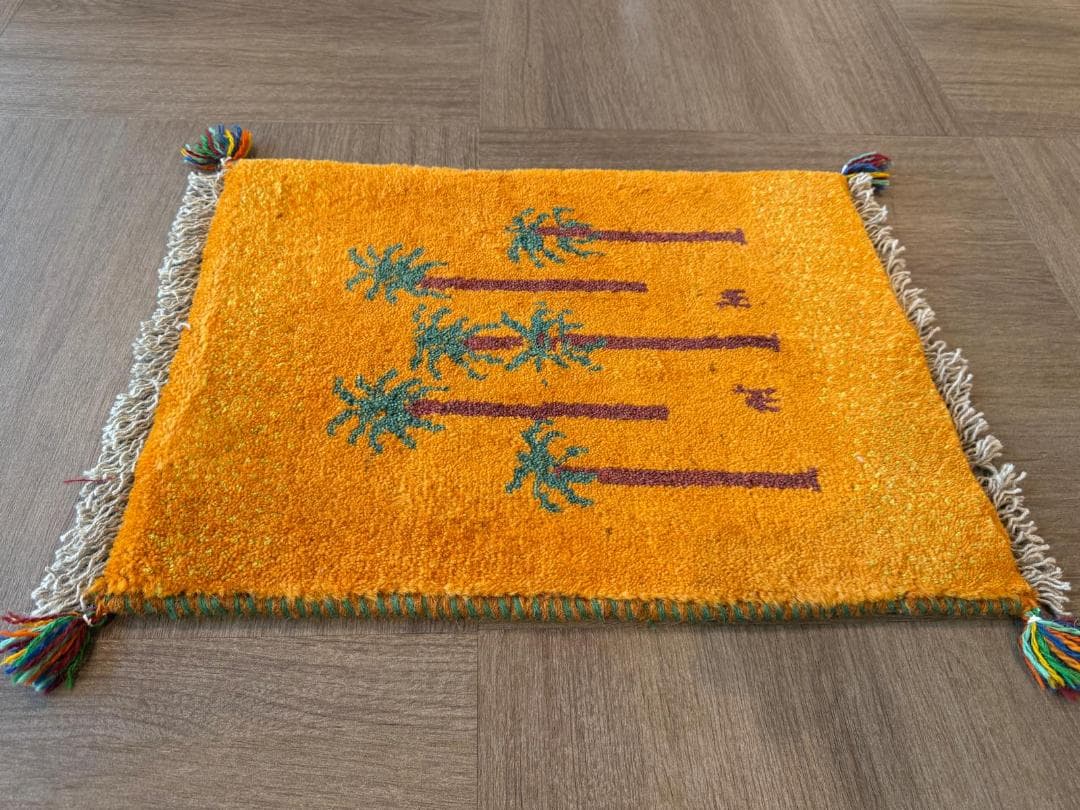 ギャッベ ペルシャ絨毯 42x57cm ギャベ 玄関マット 手織り ラグ 絨毯