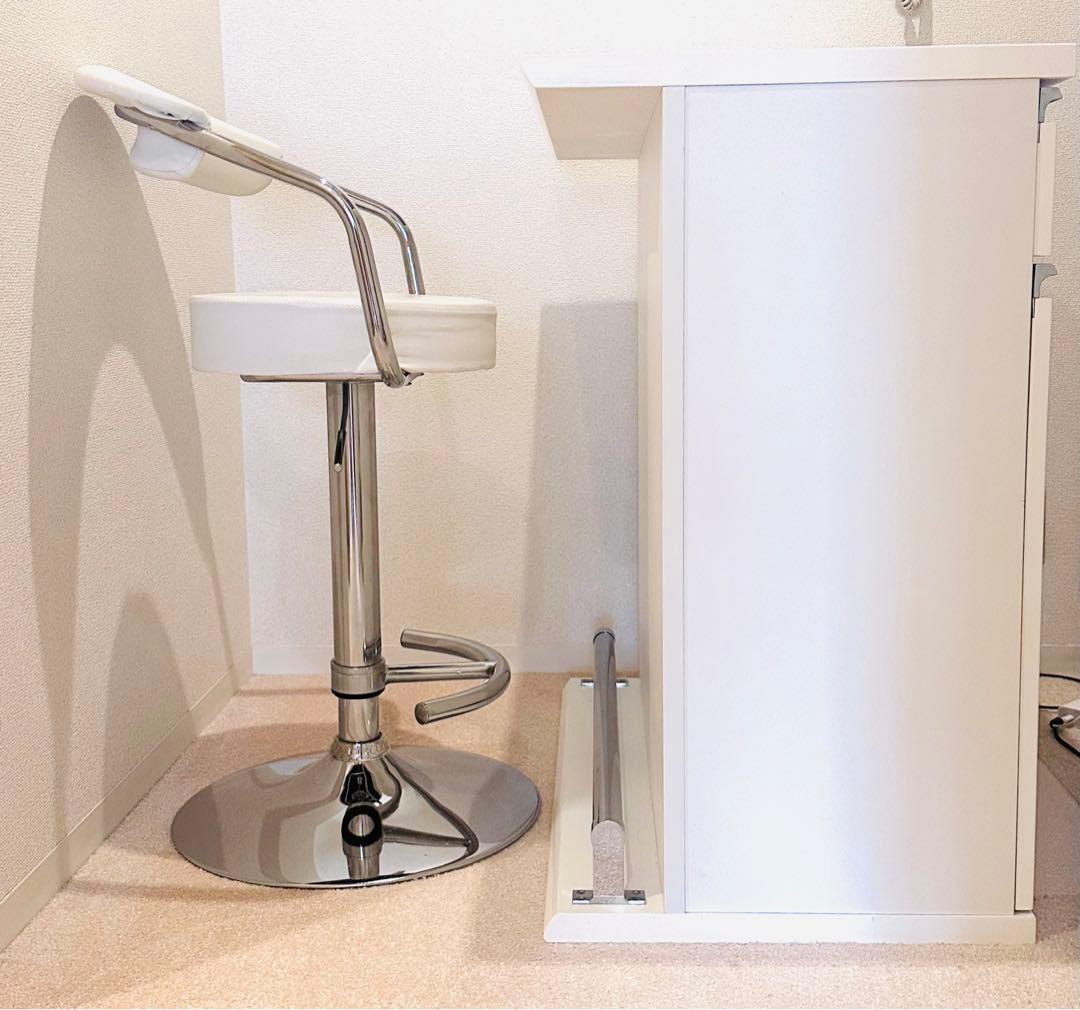 ニトリ　バーカウンター(マルチ2)80 BC WH 収納付き