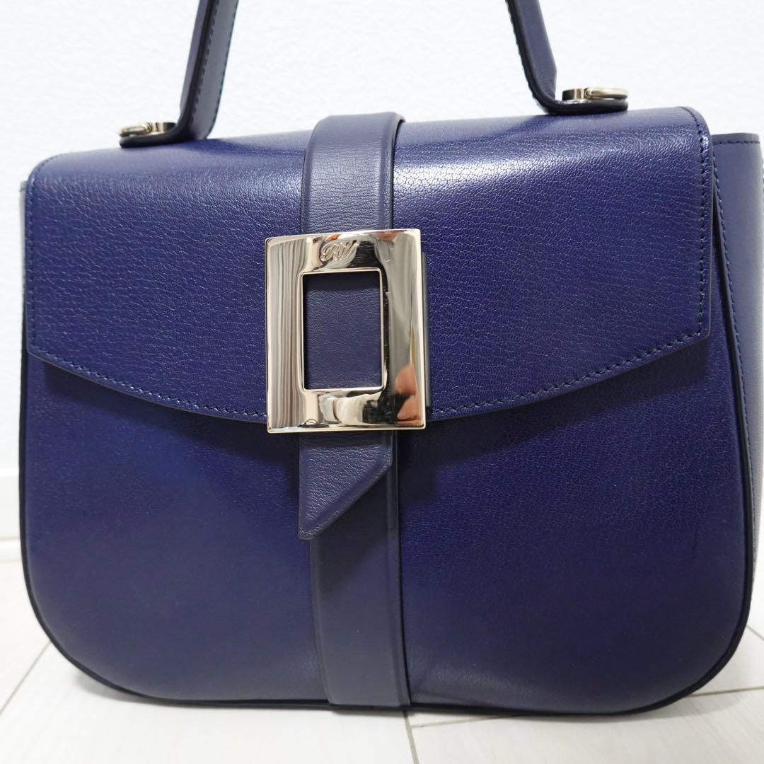 ロジェヴィヴィエ ボーヴィヴィエ　ハンドバッグ　ショルダーバッグ　紺　2way