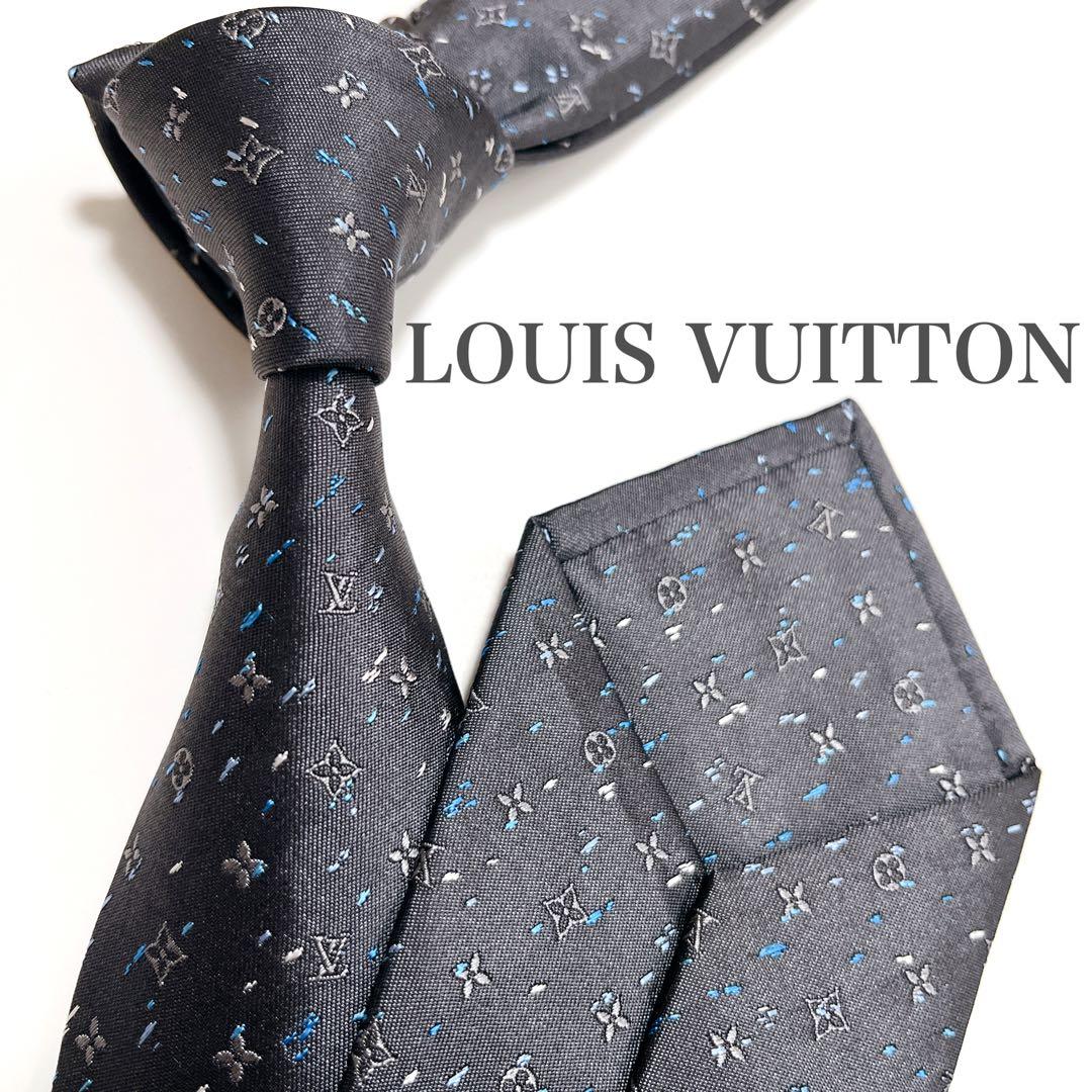 美品 ルイヴィトン ネクタイ ハイブランド モノグラム 光沢 ジャガード織り