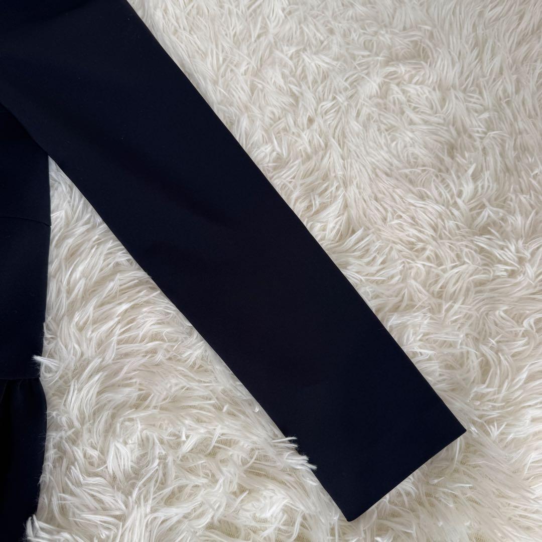 美品✨ヨリ ティアードギャザーブラウス ネイビー セレモニー