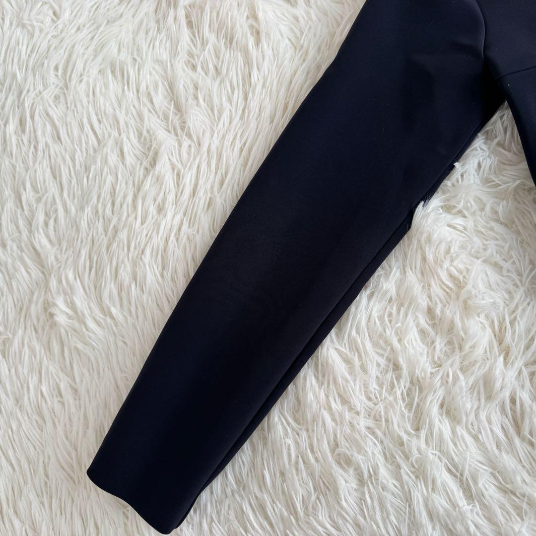 美品✨ヨリ ティアードギャザーブラウス ネイビー セレモニー