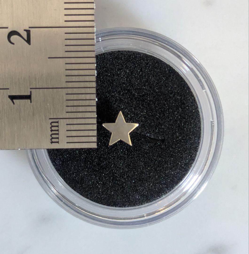 K10ホワイトゴールド×プラチナ850 星ピアス(片耳用) ネジ式 耳 ボディ